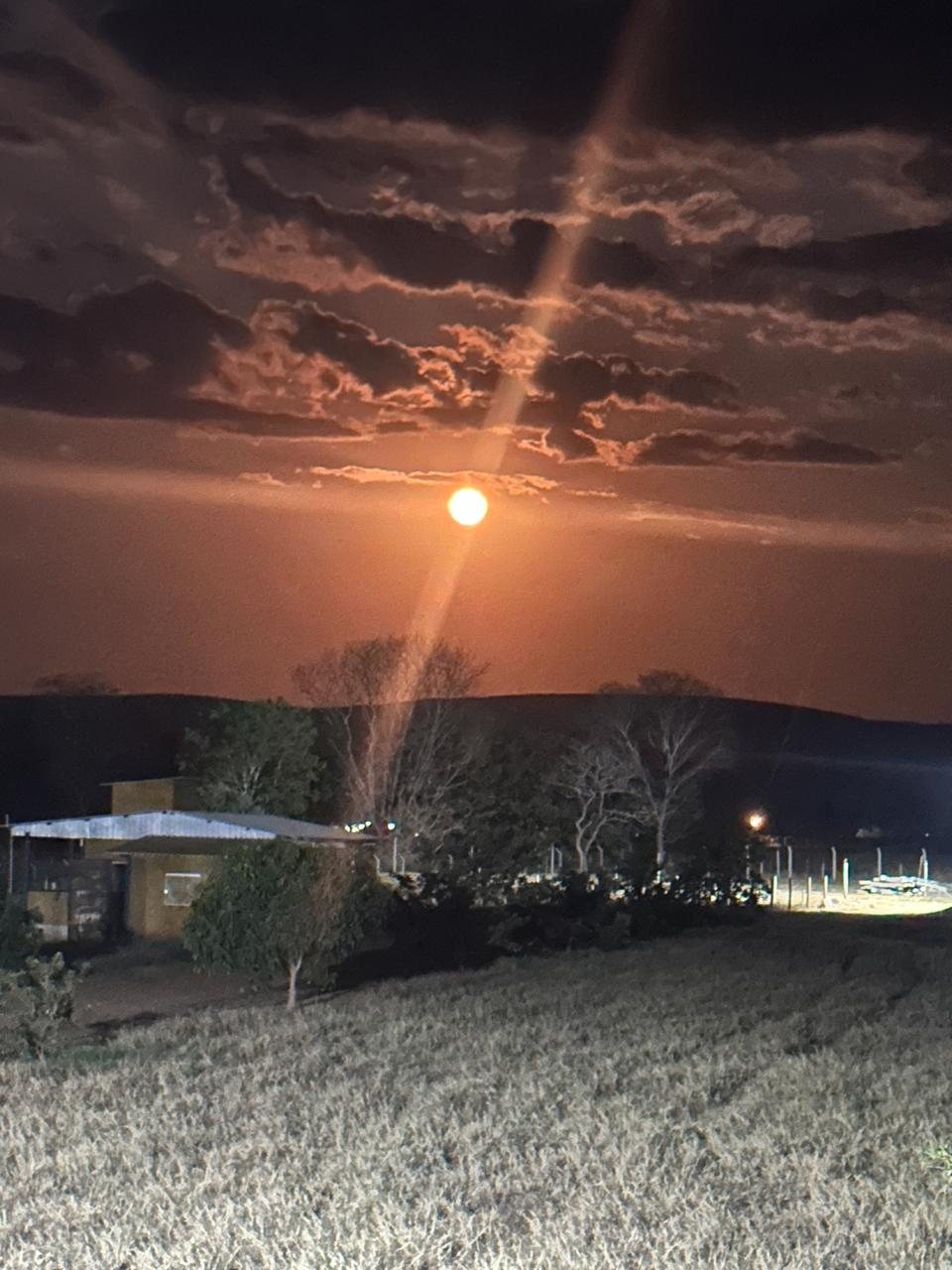 Entardecer sob nuvens na Granja OVO Brasil